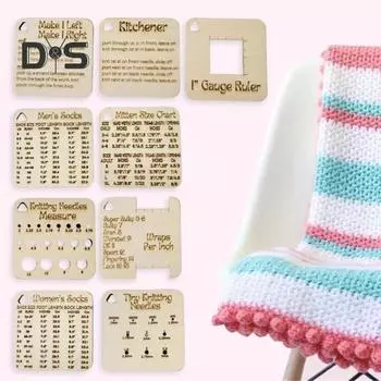 Брелок для вязания Инструменты для измерения Точная деревянная линейка для вязания Портативная ткацкая игла Аксессуары для вязания A