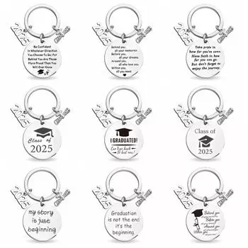 Брелок для выпускного из нержавеющей стали 2025 года, памятный металлический брелок для ключей, подарки на церемонию Style 7