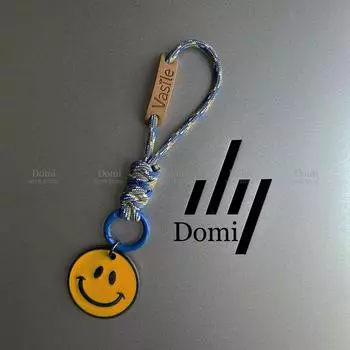 Брелок Domi, шнурок, кожаный кулон, премиальная защита от потери, портативный, персонализированный простой автомобильный брелок, подарок для пары.