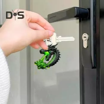 Брелок «Дыхание дракона» из смолы, ручная работа, натуральные элементы, брелок с дизайном «Дракон», многофункциональные аксессуары, автомобильный ключ, подарок A