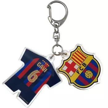 Брелок FCBarcelona акриловый двойной шарм GAVI NVY F (ФК Барселона) # 6