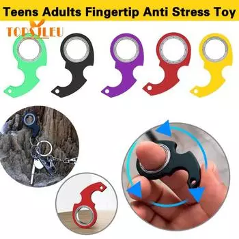 Брелок Fidget Spinner Карманный пластиковый гаджет для снятия скуки Сенсорные игрушки Подростки Взрослые Антистрессовая игрушка на кончиках пальцев Вечерние сувениры чёрный