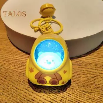 Брелок-фонарик с изображением мультяшного кота, работающий на батарейках, небольшой карманный универсальный светодиодный мини-фонарик-брелок чёрный