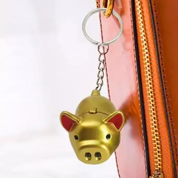 Брелок-фонарик в виде мультяшной свиньи со светодиодным звуком и дизайном в виде свиньи, брелок для вечеринок, чулки, наполнители для животных золотистый