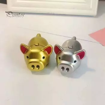 Брелок-фонарик в виде мультяшной свиньи, светодиодный звуковой дизайн свиньи, брелок для вечеринок, чулки, подвеска в виде животного, подарок золотистый