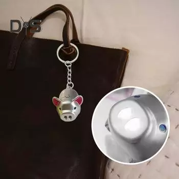 Брелок-фонарик в виде мультяшной свиньи, светодиодный звуковой дизайн свиньи, брелок для вечеринок, чулки, подвеска в виде животного, подарок серебряный