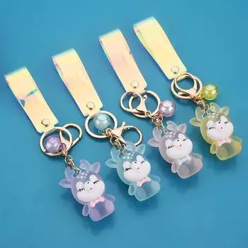 Брелок Frosted Sika Deer - светящаяся подвеска в виде лося для рождественских подарков розовый