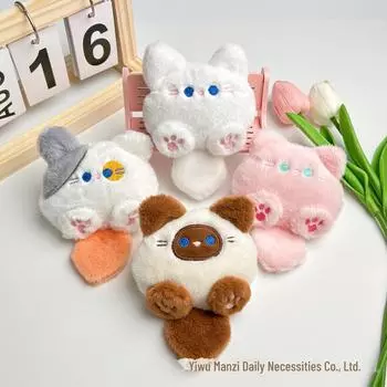 Брелок и брошь в виде трехцветной сиамской кошки Opening at the back