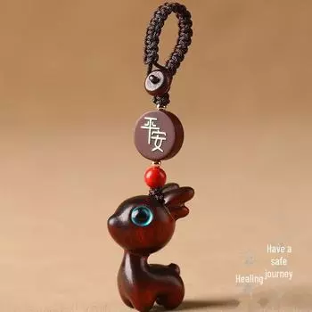 Брелок и подвеска для автомобиля в виде оленя из сандалового дерева для пар