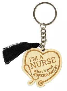 Брелок Inkdotpot для доктора с гравировкой деревянный ключница подарок на новоселье 3.7 Inches бежевый