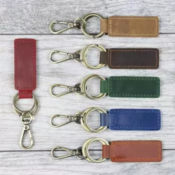 Брелок из бронзовой кожи ручной работы: Многофункциональный металлический брелок для ключей от автомобиля