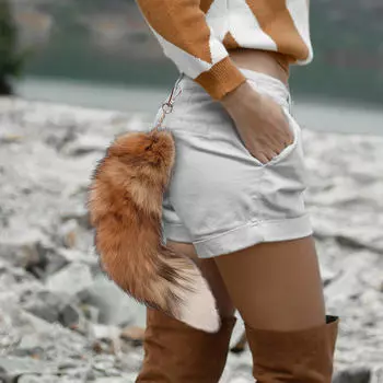 Брелок из искусственного меха, пушистый 15,75-дюймовый плюшевый кулон для автомобиля, костюм для вечеринки, подарок для женщин Style C