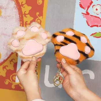 Брелок из искусственного меха с когтями тигра, модный плюшевый брелок в виде медвежьей лапы, брелок для автомобиля, сумка, кулон, подарок на вечеринку, женские ювелирные изделия