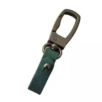 Брелок из кожи ручной работы, брелок для ключей от автомобиля, высококачественные подвески, аксессуары для ключей от автомобиля, мужской брелок с замком на талию зелёный