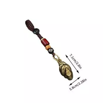 Брелок из латуни с подвеской в виде змеи со знаком зодиака, украшение для автомобиля, брелок в виде медной тыквы, сувенир на тему года змеи