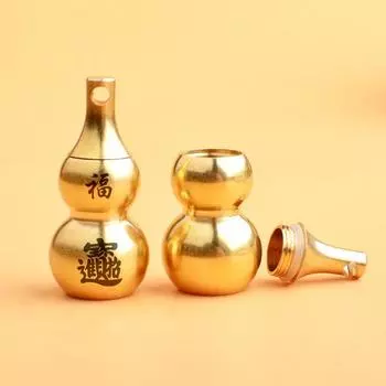 Брелок из латуни в виде тыквы со знаком зодиака, восемью триграммами и гравировкой благословения Single Accessory, Bulk