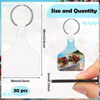 Брелок из МДФ с кольцом для ключей, двухсторонняя термопечать, брелок для подарка на Рождество, День святого Валентина, выпускной