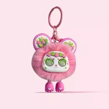 Брелок из меха кролика, меховой кулон, плюшевая подвеска в виде сумки, милый мультяшный подарок для пары, аксессуары для школьной сумки, кулон зелёный