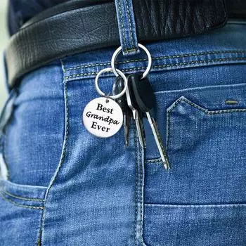 Брелок из нержавеющей стали «Папа от сына», лучший папа на свете, брелок в подарок, двухсторонний 25mm