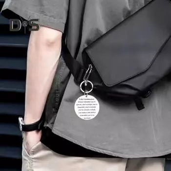 Брелок из нержавеющей стали с гравировкой вдохновляющих цитат, износостойкий декоративный кулон, брелок с цитатой мудрости серебряный