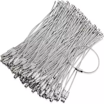 Брелок из нержавеющей стали с тросиком-петлей Брелоки из нержавеющей стали Пеший туризм 1.5mm15cm