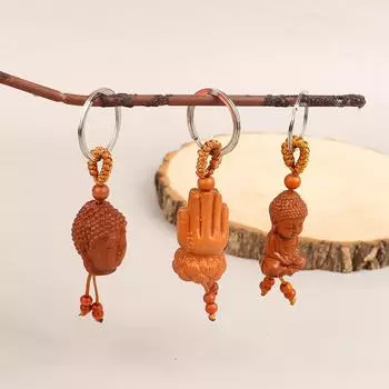 Брелок из персикового дерева, чайник-тыква «Гуаньинь Будда», трехмерный брелок-дракон «Пиксю»