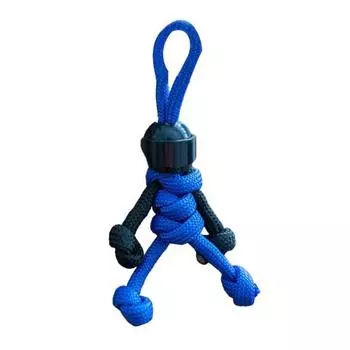 Брелок из плетеной веревки Солдат-скелет Подвеска для рюкзака Брелок с дизайном шлема Портативный легкий брелок синий