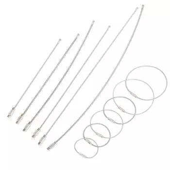 Брелок из проволочного каната, брелок из нержавеющей стали, карабин, кабель, брелок 1.5*150MM