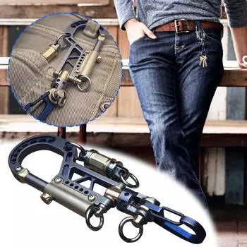 Брелок-карабин-болт Evo / База + 2 маленьких титановых карабина One Size