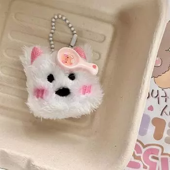 Брелок Kawaii Chef West Highland Puppy, милый мультяшный плюшевый брелок для ключей с куклой, плюшевый держатель для ключей, сумка, подвеска, украшение, подарки для пары