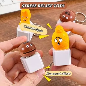 Брелок-клавиатура Fidget со звуком и светом для снятия стресса, электрическая деревянная рыба, ананас, банан, клавиша, щелчок, сенсорная декомпрессионная игрушка Fish