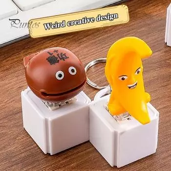 Брелок-клавиатура Fidget со звуком и светом для снятия стресса, электрическая деревянная рыба, ананас, банан, клавиша, щелчок, сенсорная декомпрессионная игрушка для детей и взрослых Fish