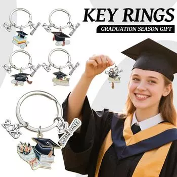 Брелок-книга «Шляпа бакалавра» 2025 года, подарочный брелок для ключей на выпускной сезон One Size