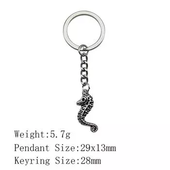Брелок ко Дню матери для сумок Морской конек Осьминог Русалка Брелок Сувенир Мужские цепочки A02-1pcs-29x13mm