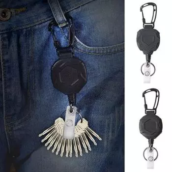 Брелок-кольцо Многофункциональная быстросъемная высокопрочная устойчивая к падению эластичная телескопическая пряжка для троса Спорт на открытом воздухе B