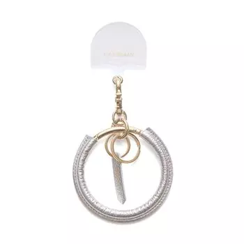 Брелок кожаный Daimaru баклажановый смартфон кольцо серебро БЕСПЛАТНО [Hazel] женский