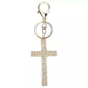 Брелок крест алмазный металлический брелок сумка кулон аксессуары маленький подарок ремесло белый