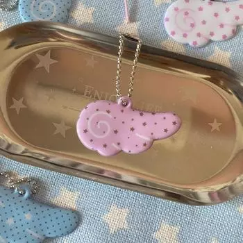 Брелок Крылья Счастливой Звезды Инс Стиль ПВХ Крыло Брелок Корейский Модный Держатель для Ключей Подвеска для Сумки Висячее Украшение Подарки для Девочки A4