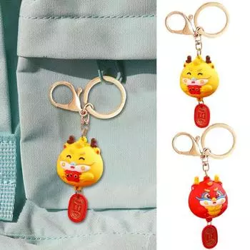 Брелок-кукла с мультяшным драконом, эпоксидный кулон с драконом, брелок для ключей, сумка, брелок для рюкзака, модные аксессуары красный