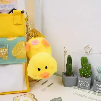 Брелок-кукла-утка, плюшевый кулон, забавная утка, мягкая игрушка, сумка, подвеска для девочек, компактный портативный рюкзак, аксессуары для кошелька с ключами от машины жёлтый