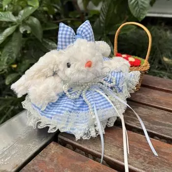 Брелок Кукла Зайчик в платье Принцессы Жемчужины с висячими ушками Подвеска Зайчик в подарок детям style B