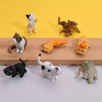 Брелок, кулон, серьги и брошь в виде милой кошки ручной работы – в японском и корейском стиле Drunk Cat, no eyes