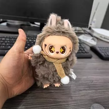 Брелок Лабубу, Кукла из серии The Monsters, Брелок Лабубу Маленький Вождь, Подвеска для сумки, Я нашел тебя Виниловая кукла с лицом, Игрушки для современного домашнего декора коричневый