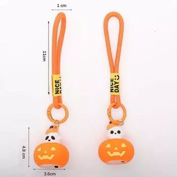 Брелок-лампа в виде тыквы на Хэллоуин для мужчин и женщин, мультяшная модель черепа, подвеска на сумку для автомобиля, аксессуары для ключей, кавайный