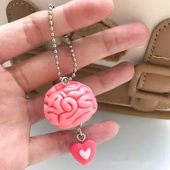 Брелок Love Brain для пары, акриловый брелок для парня, подруги, украшение сумки, женский и мужской брелок