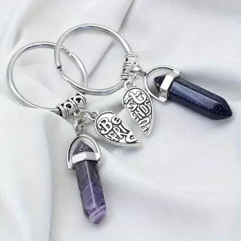 Брелок «Лучший друг и кристалл», одинаковый брелок для ключей «Дружба», кошелек, сумка, рюкзак, аксессуар для ключей от машины, выпускной, Рождественский подарок