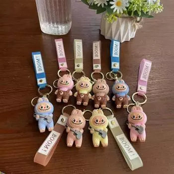 Брелок Милая кукла Студенческий рюкзак Подвеска, милый дизайн персонажа из мультфильма One Size кофейный