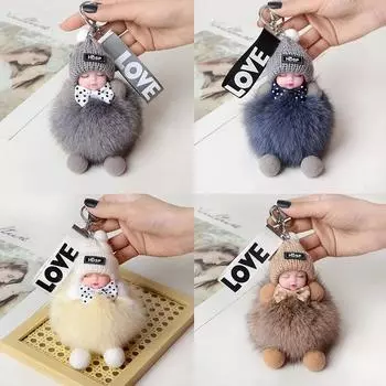 Брелок Милая пушистая плюшевая кукла Брелки для женщин и девочек Сумки Подвеска Брелки Машины Брелок Подарок Очаровательное украшение