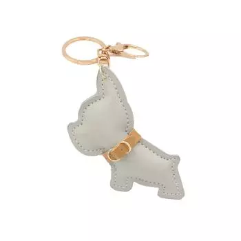 Брелок милый бульдог натуральная кожа ключи кольца модный специальный дизайн многоцелевой замок женский автомобиль декоративный коричневый