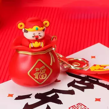 Брелок Мини Бог Богатства для Женщин Мужчин Год Подарочный Мешок Декор Коллекционная Скульптура Удачи